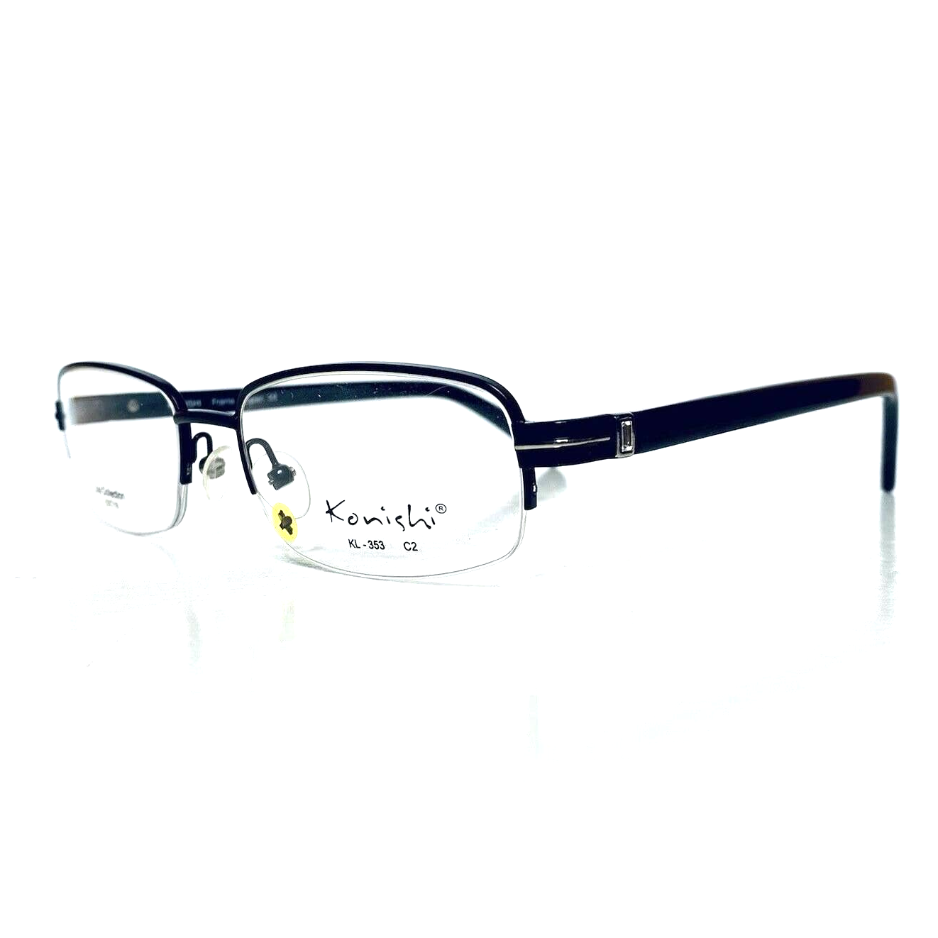 New Konishi Black Rectangular Glasses